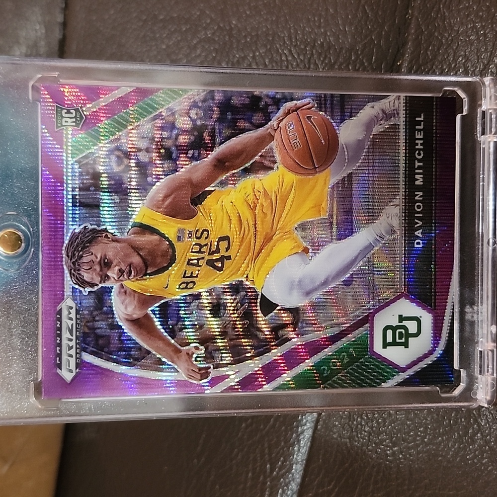 DAVION MITCHELL RC 2021 Panini Prizm #13 Purple Wave Parallel Basketball Card -